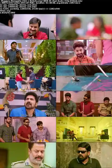 Mugguru Monagallu 2021 WEB-DL 350Mb Hindi Dual Audio ORG 480p Download