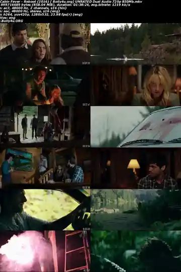 Cabin Fever Reboot 2016 BluRay 850Mb UNRATED Hindi Dual Audio 720p Download