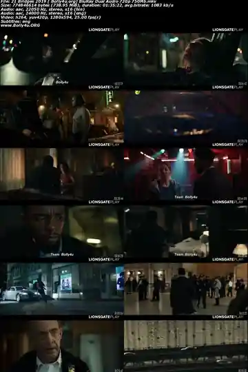 21 Bridges 2019 BluRay 750MB Hindi Dual Audio ORG 720p Download